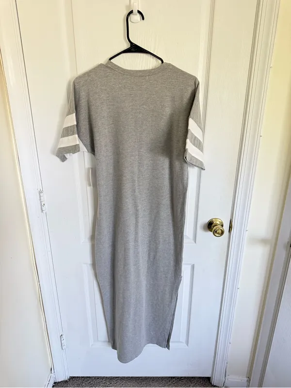 Anthropologie Daily Practice NEW Gray Athletic Maxi Shirt Dress - Image 5