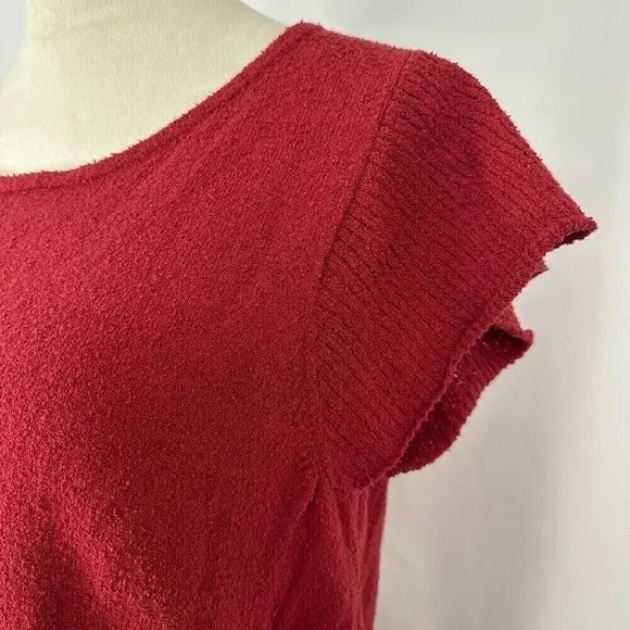 Madewell Marin Tie Front Sweater Tee In Deep Crimson Womens‎ XL - Image 5