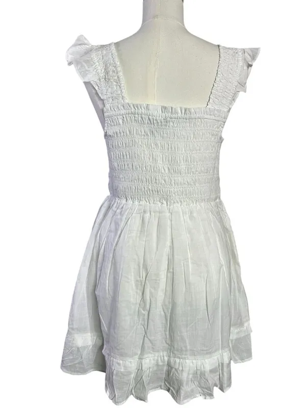 Anthropologie Peregrine Dainty Cottage Square Neck Mini Dress White Medium NWT - Image 7