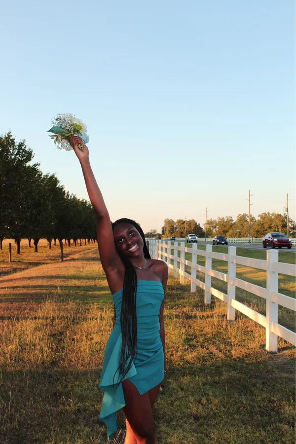 Teal Lucy in the Sky Mini Dress - Image 5