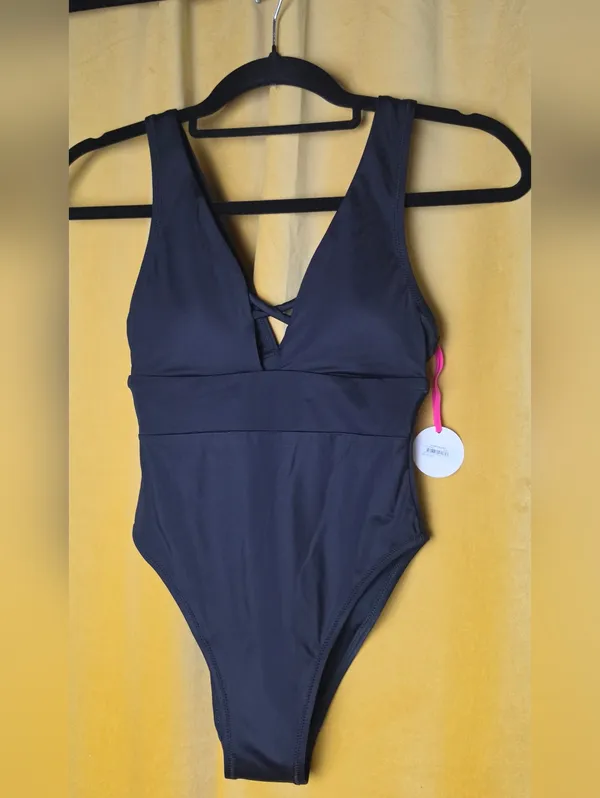 Padma X Bare NecessitiesFemme Plunge One-Piece - Black - Image 2