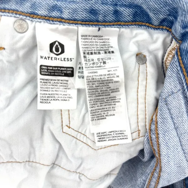 Levi's 501 Button Fly‎ Straight Leg Distressed Non-stretch Cotton Denim 27 - Image 8
