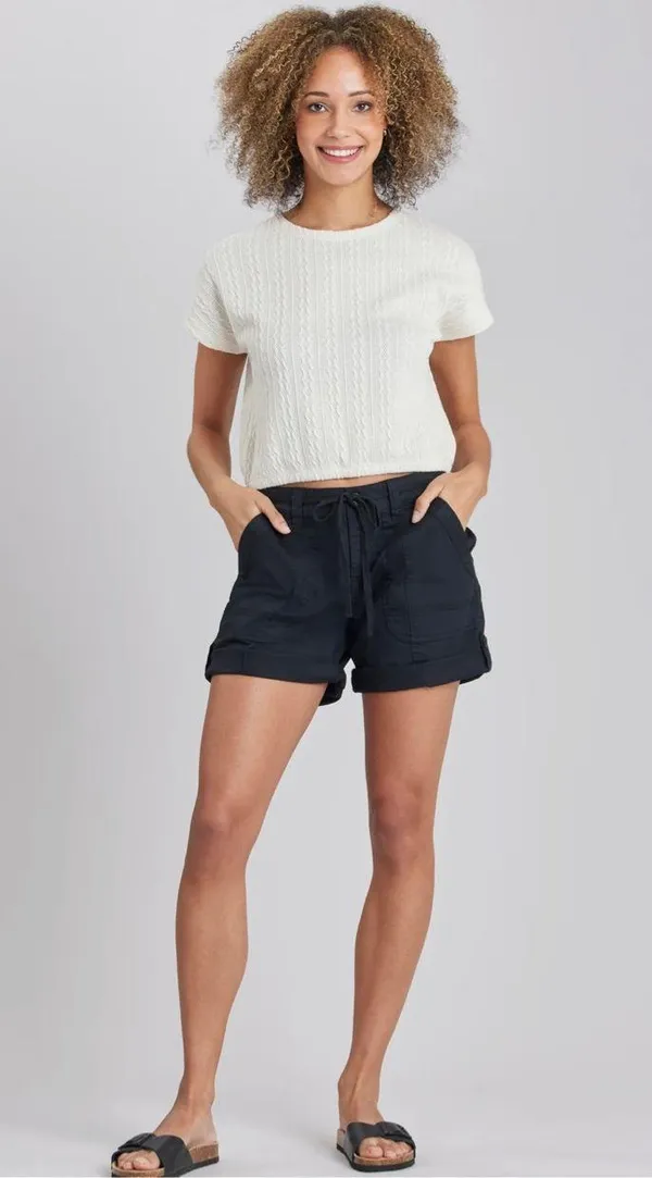 Boutique Black Cargo Shorts - Image 2