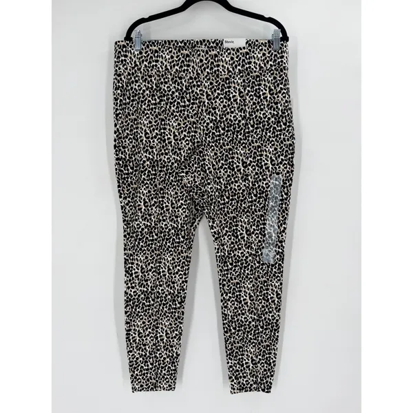 NWT Old Navy Stevie Pants Women XL Leopard Print High Rise Ponte Pintucked‎ - Image 2