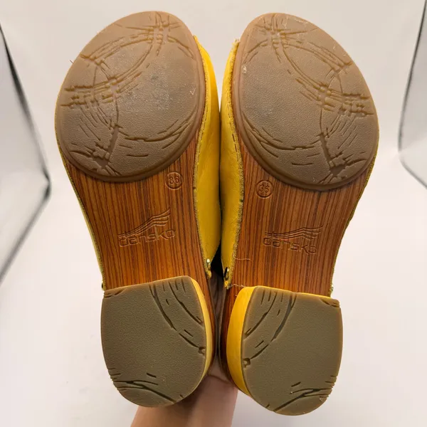 Dansko Maci Mule Yellow Milled Nubuck Leather Open Toe Slide Clog Sandal Size 36 - Image 5