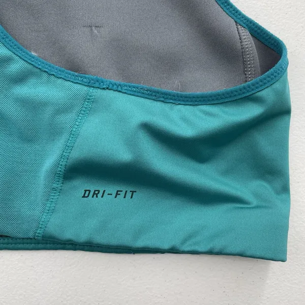 Nike Medium Sports‎ Bra Teal Dri Fit Medium Support Wicking Racerback Athletic - Image 6