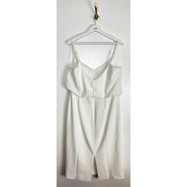 DRESS THE POPULATION Alondra Blouson Sheath Dress in Off-White Size XX-Large - Image 7