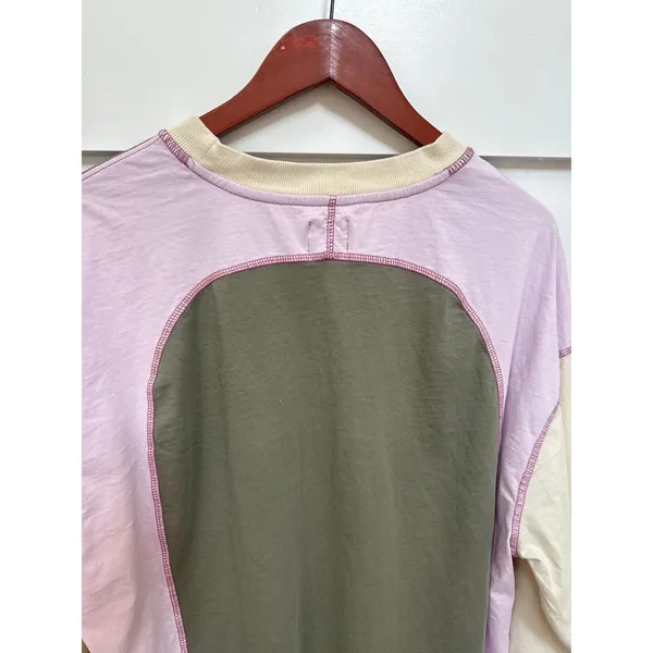 BDG Colby Seamed Colorblock Relaxed 90's Retro Relaxed Long Sleeve Tee, L - Image 7