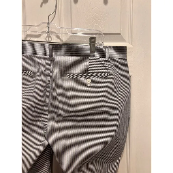 Gap Womens Slim Cropped Pinstripe Stretch Pants Navy Blue Coastal‎ White Size 14 - Image 5