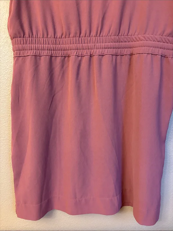 32 Degrees Cool Large Elastic Waist Shirt Dress Mauve Pink Scoop Neck Pockets - Image 9
