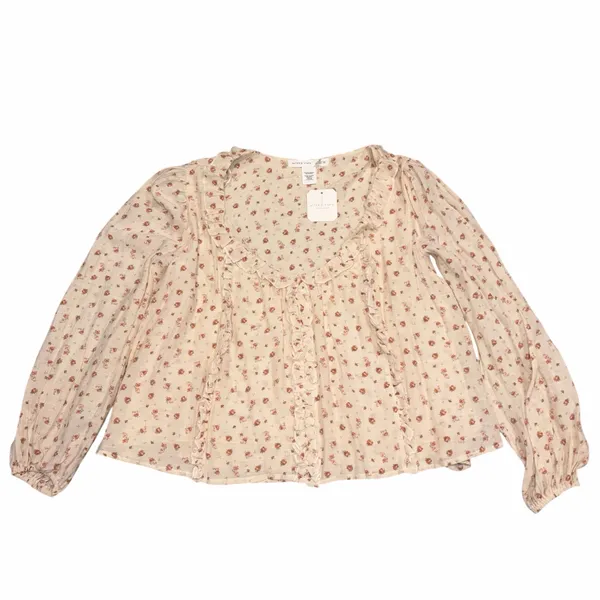 NEW With Tag Altar’d State Long Sleeve Floral Ruffle Top Blouse XS - Image 2