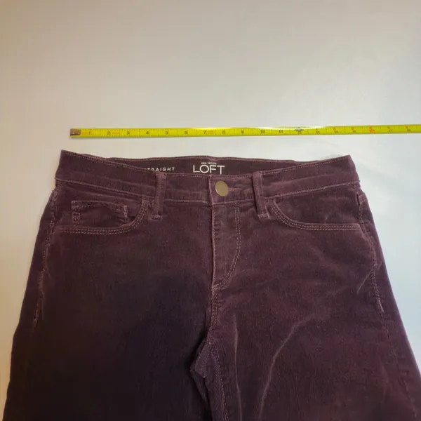 Ann Taylor LOFT Modern Straight Corduroy‎ Pants Burgundy Sz 0/25 Workwear Career - Image 4