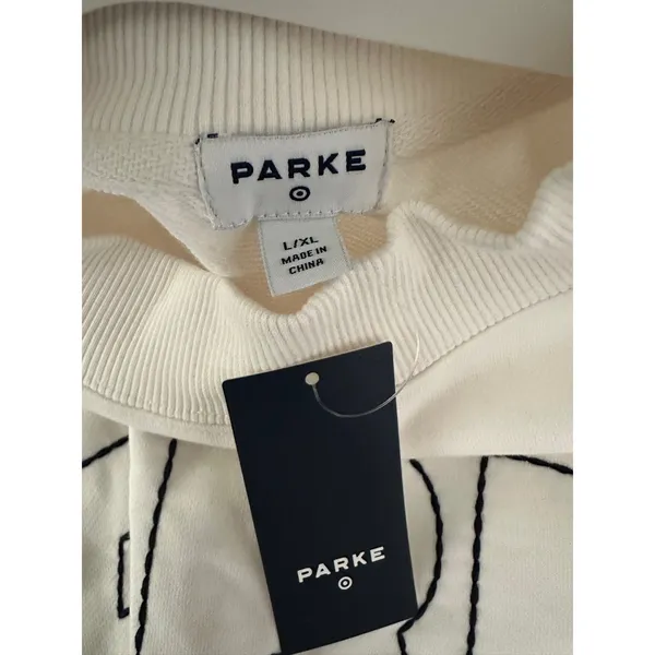 Parke x Target cream French terry cotton mockneck pullover sweatshirt NWT - Image 6