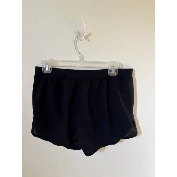 Under Armour Womens Size M Shorts HeatGear Black Running Loose Fit Lined Stretch - Image 3