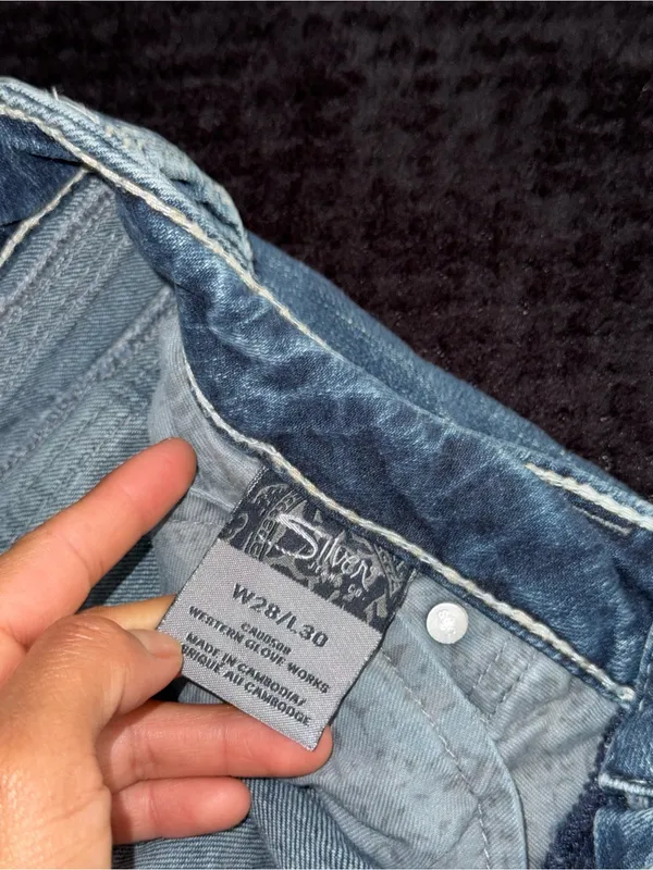Silver Jeans Co Women’s Aiko Mid Rise Jeans Blue Dark Wash Size 28 - Image 4