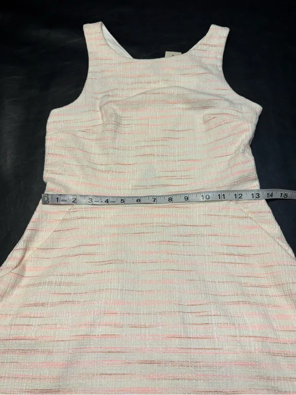 LOFT Textured Sleeveless Midi Dress Pockets Back Cutout Design size 2P NWT - Image 9
