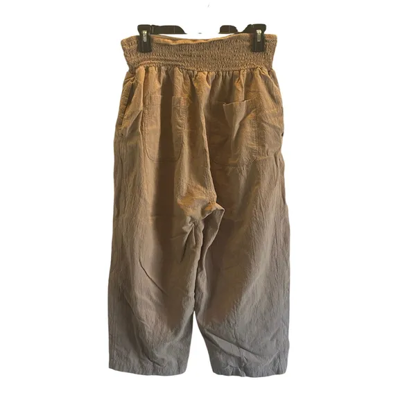 Mono b brown wide leg crop elastic waist pants Large classic - Image 3