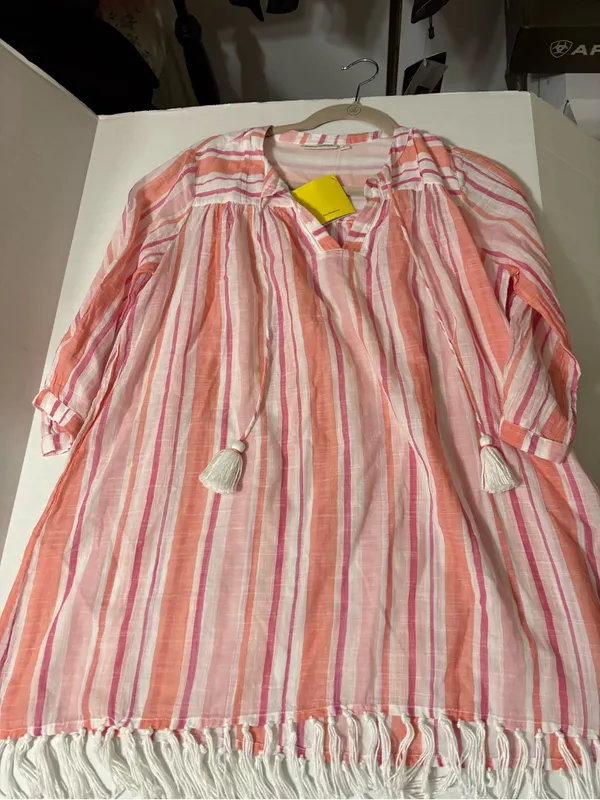 NWT roller rabbit xs Hampton tunic pink white - Image 6