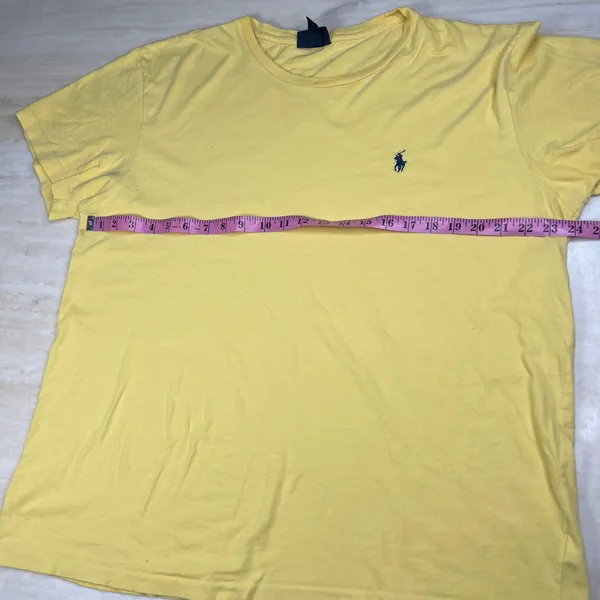 Polo Ralph Lauren Yellow Cotton Short Sleeve Pony Logo T-Shirt Mens Large L - Image 8