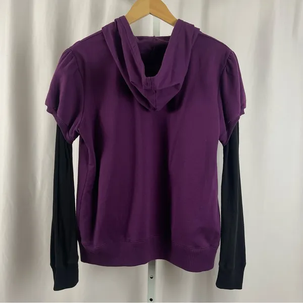 Disney Juniors Plus 1X Tinkerbell Sweater Hooded Zip Jacket Thermal Sleeve - Image 2