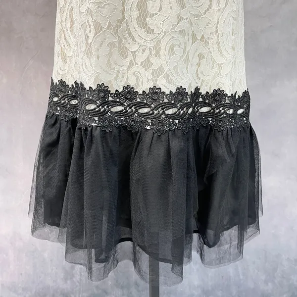 Womens Lace Tulle Dress M Coquette Balletcore Romantic Twee Dark Coquette Party - Image 5