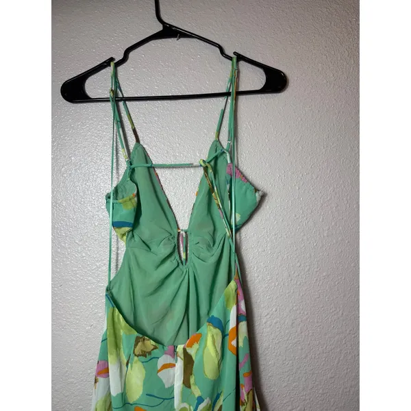ASTR the Label Aneira Floral Tiered Maxi Dress Green Pink Multi Size‎ S - Image 7
