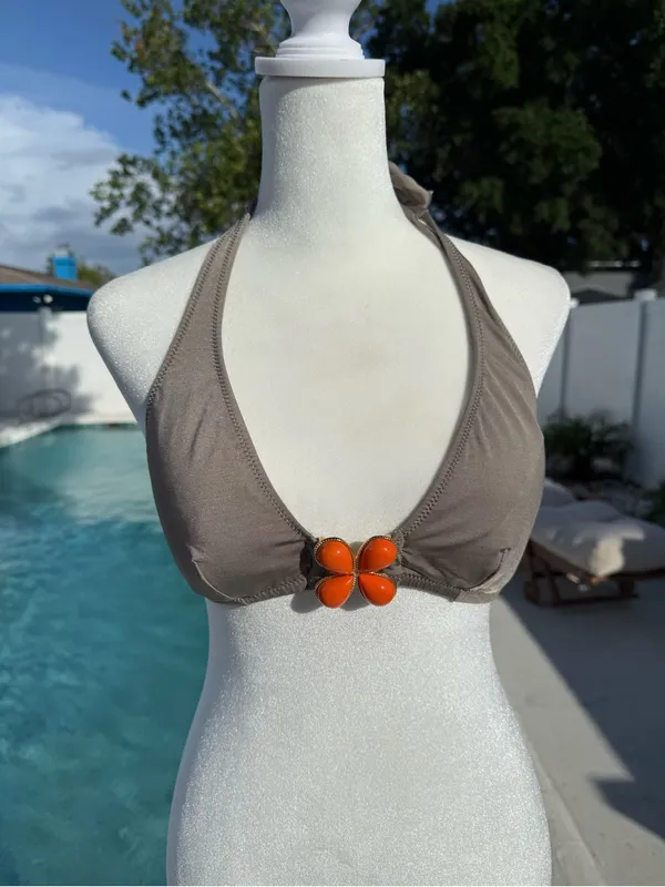 Trina Turk Taupe Halter Top Only Size 4 - Image 5