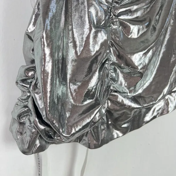 Mistress Rocks NWT Next Up Metallic Silver Mini Skirt Size XS NEW - Image 12