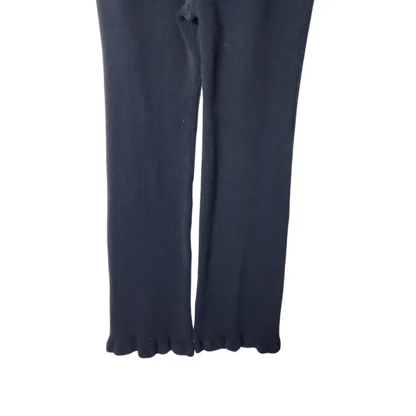 Free People Beach Black Knit Ribbed Casual Lounge Pull On Pants Size Small - Image 7