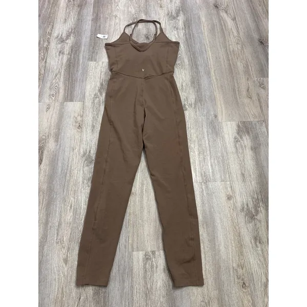 Old Navy Active PowerChill Jumpsuit Brown Size Large Tall Built-in Bra New - Image 3