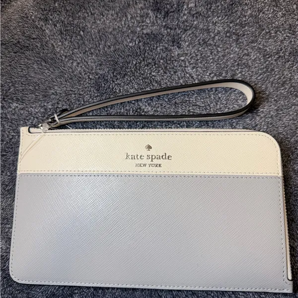 Kate Spade Women's Lucy Bicolor Medium L Zip Wristlet (Platinum Grey Multi) NWT - Image 2