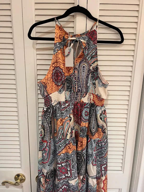 Paisley pattern Maxi Dress Orange - Image 2