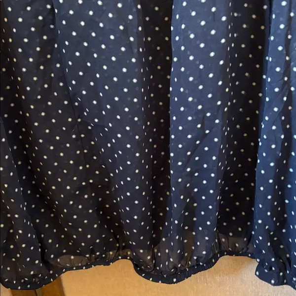 FINAL MARKDOWN ESPRIT Navy Polka Dot Blouse 8 - Image 3