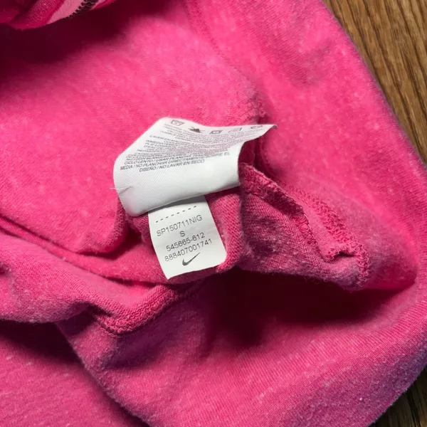 Nike Essential Full Zip Hooded Sweatshirt Jacket Pink organic Cotton Womens S - Image 9