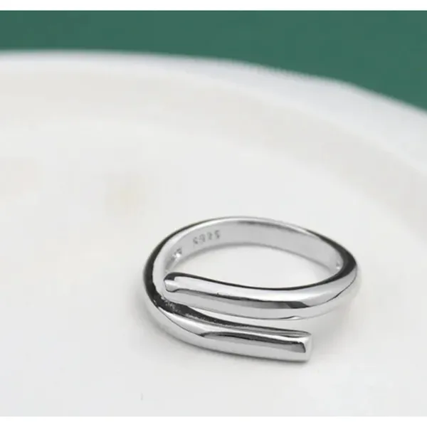 Unisex Solid Wrap 925 Sterling Silver‎ Band Ring, Adjustable - Image 14
