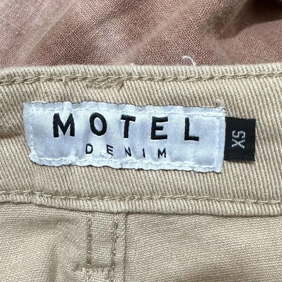 Motel Rocks Straight Leg Jeans In Winter Sandwash‎ Knit Argyle Tan Size XS - Image 11
