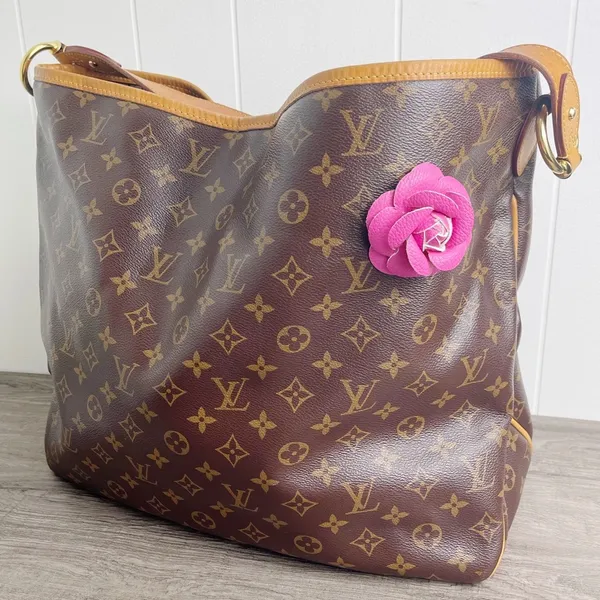 Camellia Flower Vegan Leather Magnetic Bag Charm - Image 2