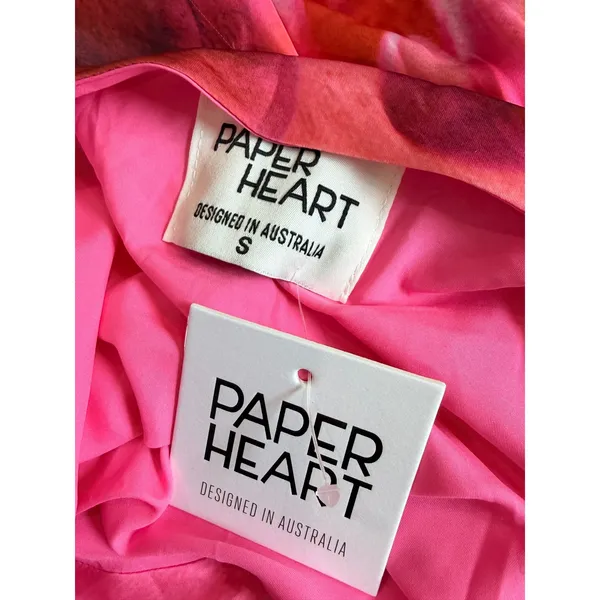 Paper Heart Pink Orchid Floral Cowl Neck Maxi Dress Small Romantic Resort Fairy - Image 7