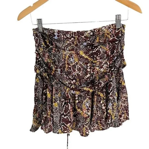 Free People Womens Animal Print Boho Flowy Mini Skirt Brown‎ Size 2 NWT - Image 5
