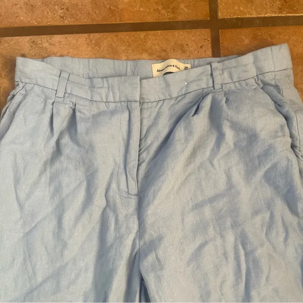 Abercrombie & Fitch Curve Love Sky Blue Wide Leg Trousers size 8 - Image 2