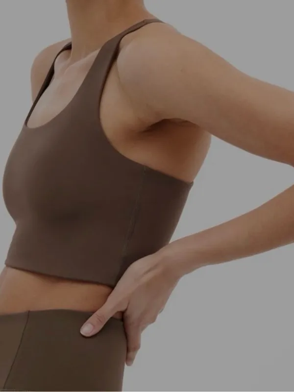 Girlfriend Collective Cafe Brown Paloma Racerback Sports Bra Style 1002 Sz M - Image 3