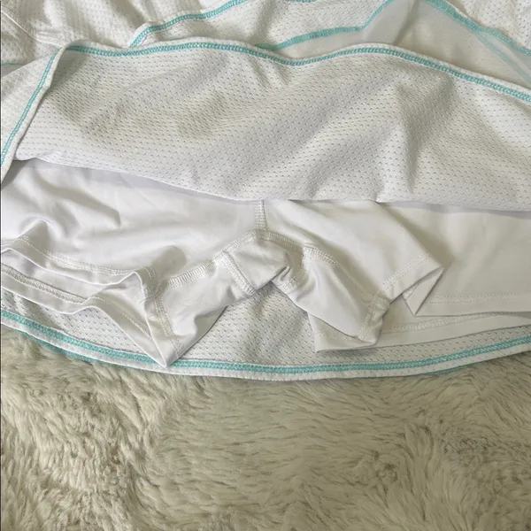 Lucky in Love Pique Flip Pickleball Tennis Skort White - Image 7