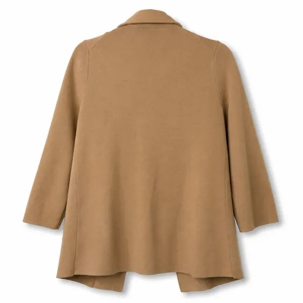 Quince 100% Organic Cotton Camel Soft Relaxed Open Front Knit Blazer Medium - Image 8