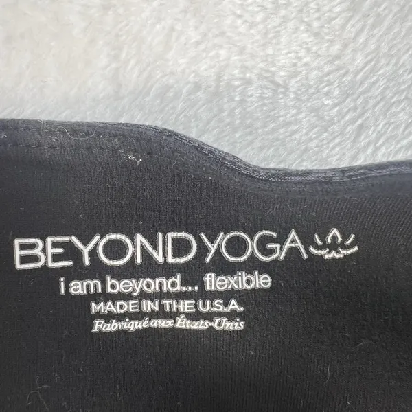 Beyond Yoga S Small‎ Space-Dye Strappy Hem Ballet Leggings Black Steel SM15AW - Image 5