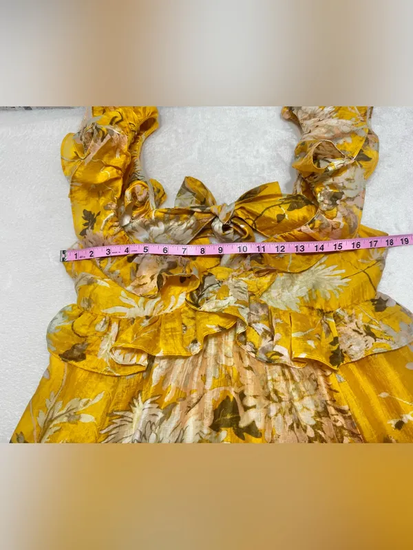 H&M Lyocell Blend Flounced Ruffle Dress Size Medium - Image 9