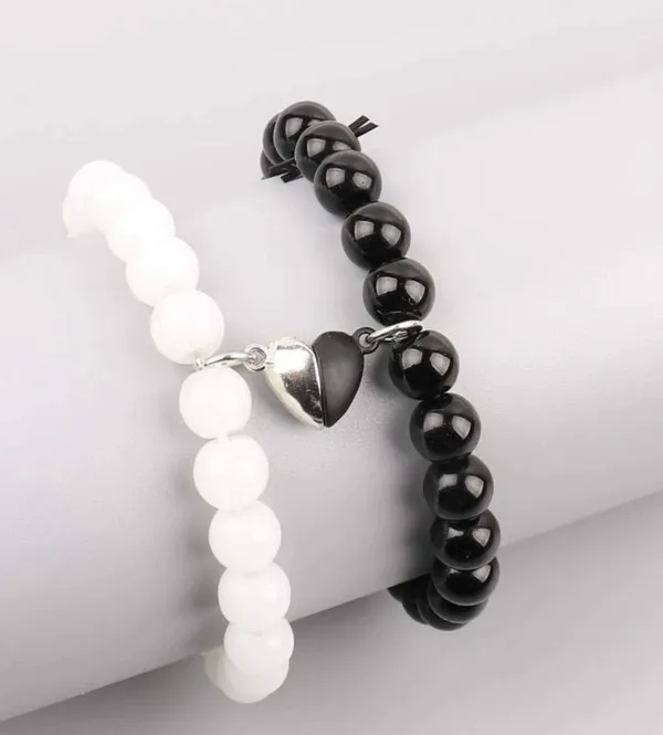 Couple Heart Bracelets Black - Image 2
