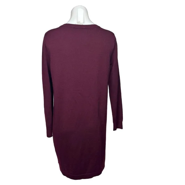Hobbs London Benita Red Velvet Velour Silk Long Sleeve Sweater Dress Size 6 - Image 6