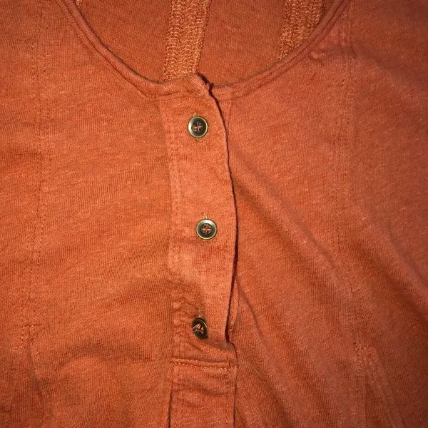 Free People Orange Babydoll Henley - Image 4