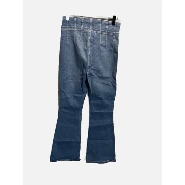Free People We The Free Flare Jeans Womens 28 Blue High Rise Seamed Denim Boho Retro‎ - Image 4