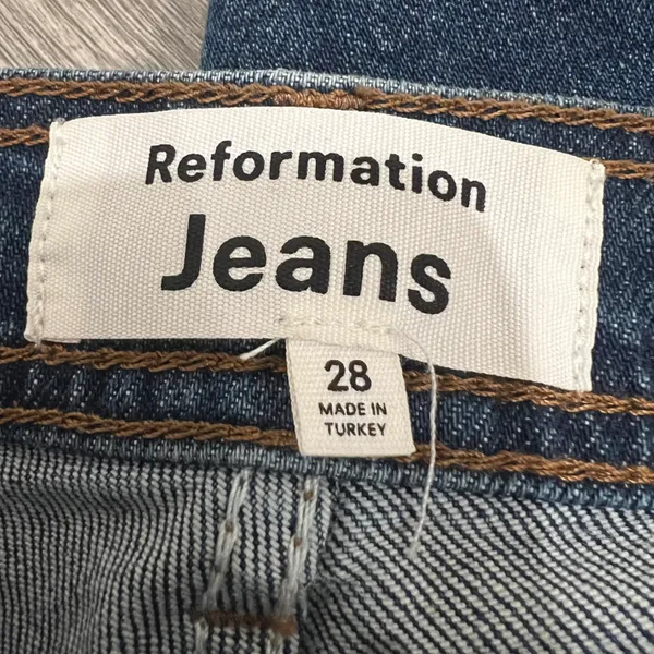 Reformation Julianna Zip Mid Rise Straight Leg Jeans - Image 7
